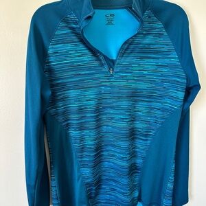 Champion Teal Duo Dry 1/4 Zip Performance Pullover Size M